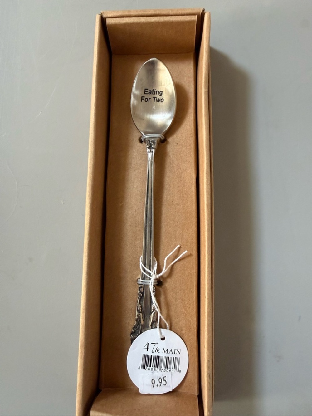4 for $20 Engraved Silver Spoon "Eating For Two". Cute pregnancy announcement